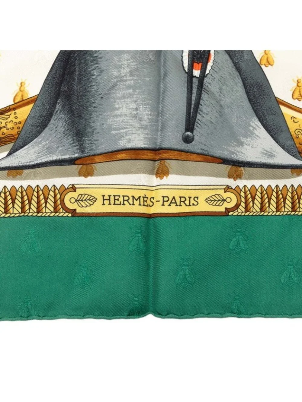 Hermes Carre 90 Napoleon Scarf Green